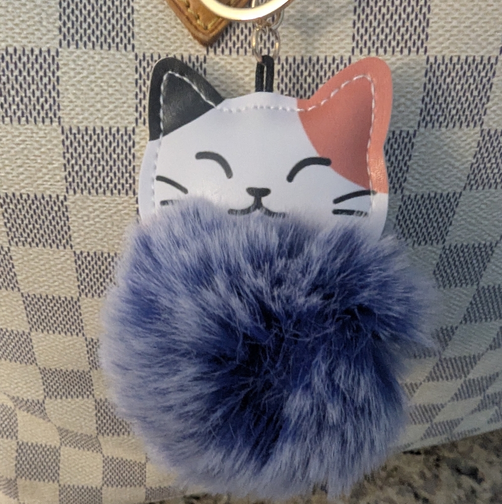 Pom Pom Cat Keychain Charm
